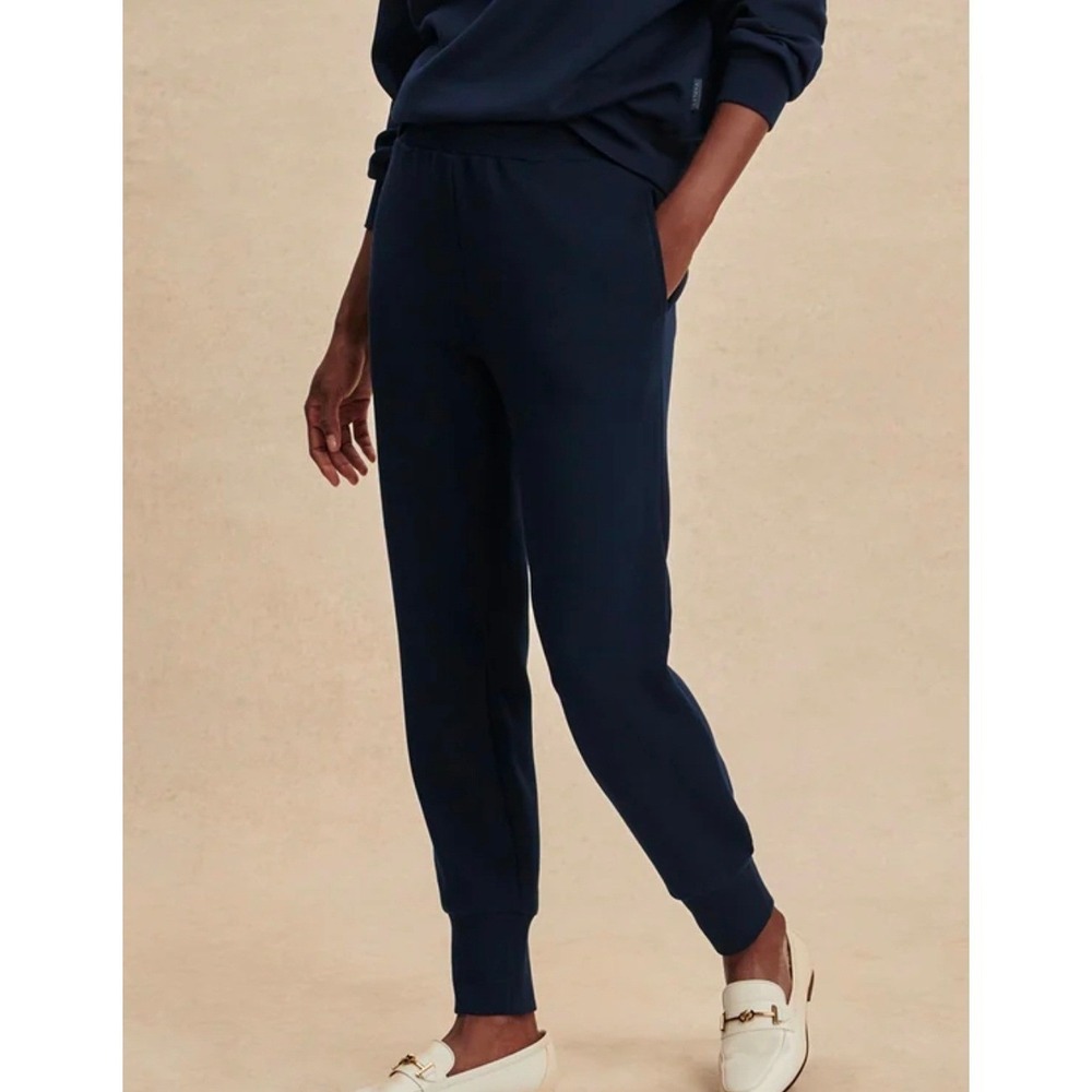 Varley Brushed Rib Slim Cuff Pant 25 Navy Blue Joggers Womens Size XS SOFT